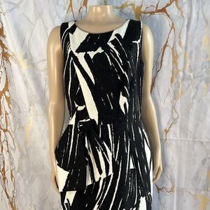 * DAvid Meister, black and white print dress